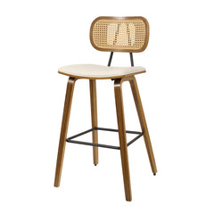 Latiu Swivel Upholstered Rattan Counter & Bar Stool