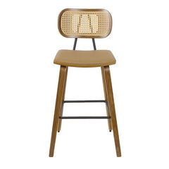 Latiu Swivel Upholstered Rattan Counter & Bar Stool