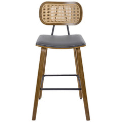 Latiu Swivel Upholstered Rattan Counter & Bar Stool