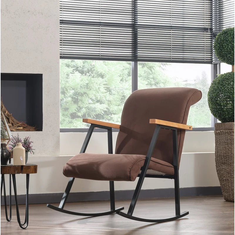 Kensis Upholstered Rocking Chair - Wooden Bazar