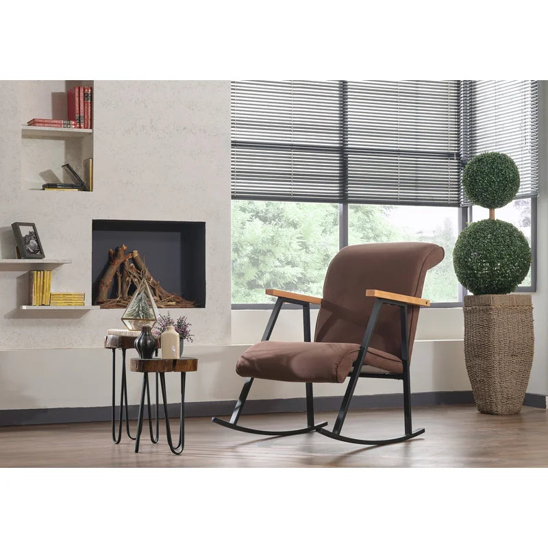 Kensis Upholstered Rocking Chair - Wooden Bazar