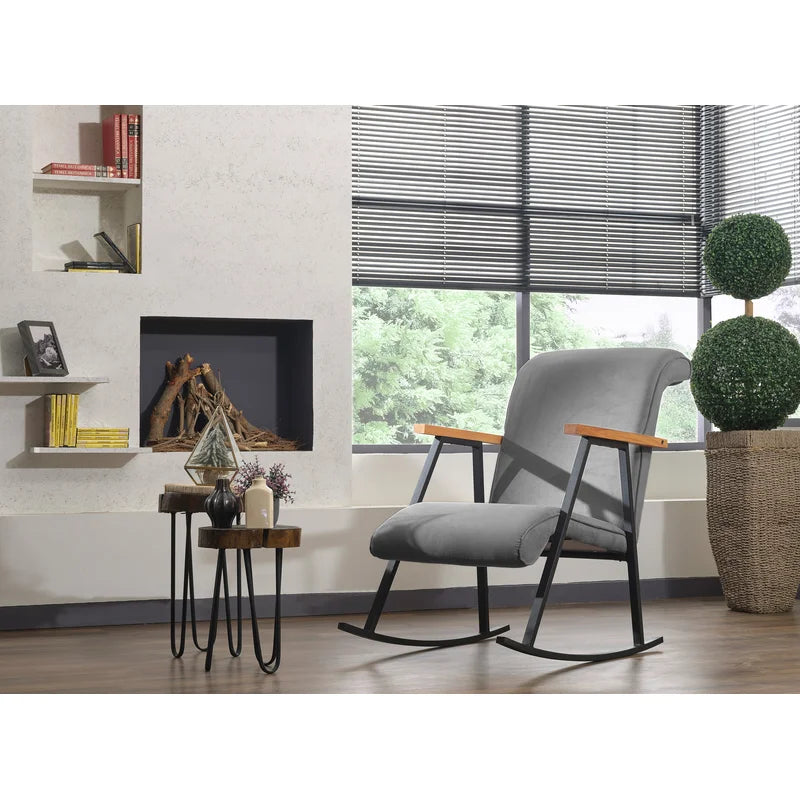 Bret Upholstered Rocking Chair - Wooden Bazar