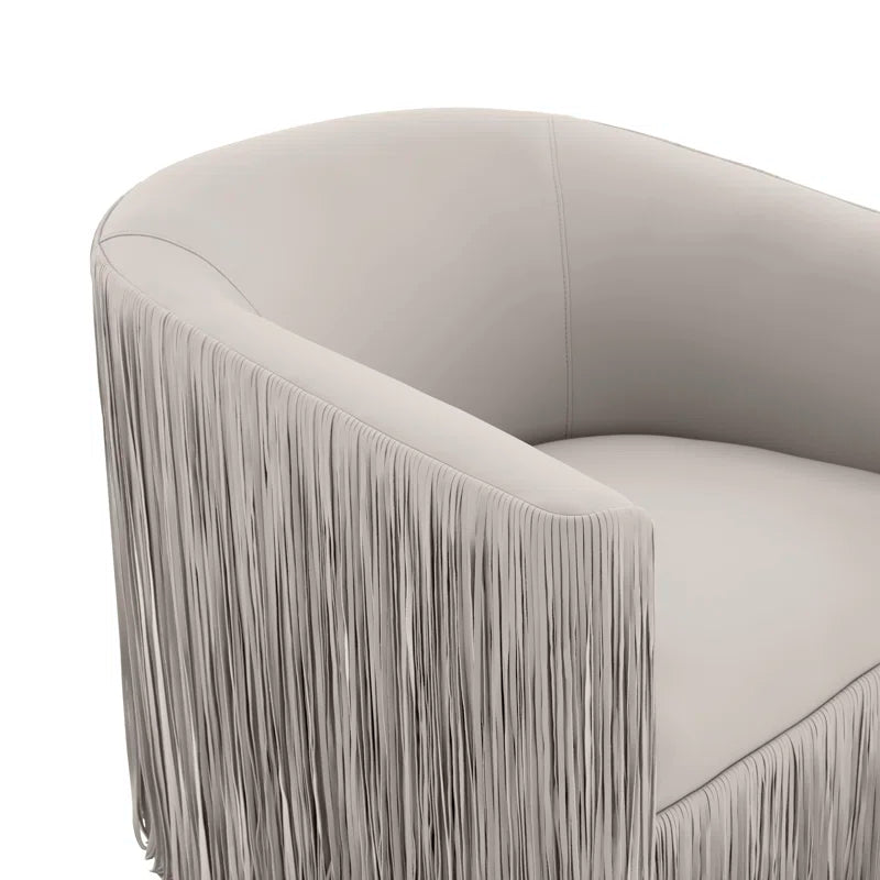 Lerning Modern Upholstered Swivel Barrel Chair - Wooden Bazar