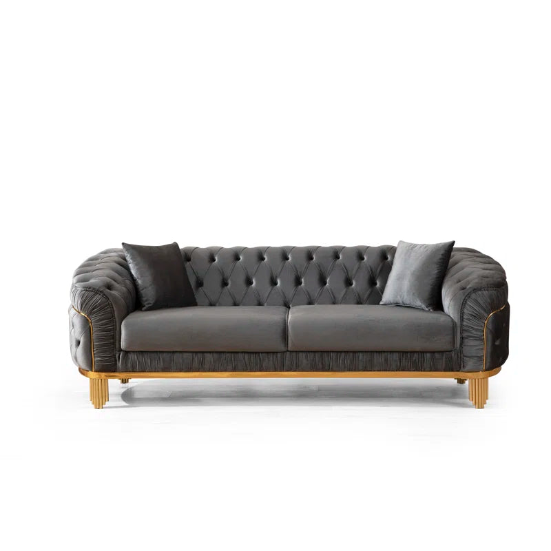 Valoriea 2 - Piece Velvet Living Room Luxury Sofa Set