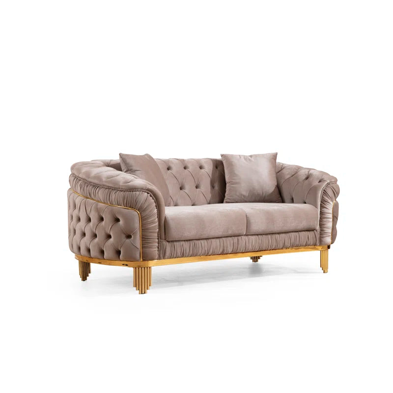 Valoriea 2 - Piece Velvet Living Room Luxury Sofa Set