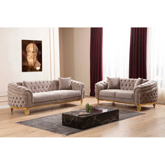 Valoriea 2 - Piece Velvet Living Room Luxury Sofa Set