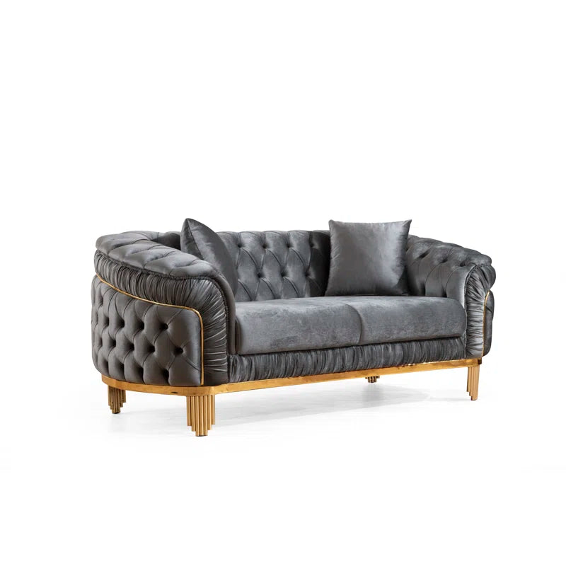 Valoriez 3 - Piece Velvet Living Room Luxury Sofa Set