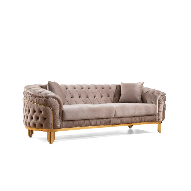 Valoriez 3 - Piece Velvet Living Room Luxury Sofa Set