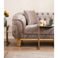 Valoriez 3 - Piece Velvet Living Room Luxury Sofa Set