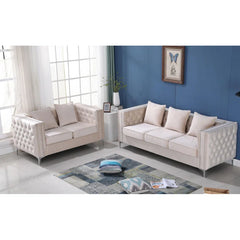 Vanidav 2 - Piece Velvet Living Room Luxury Sofa Set