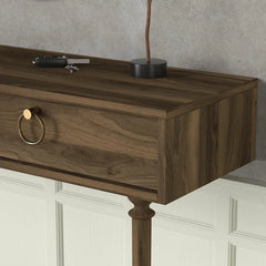 Dacterate Modern Wooden Console Table with Dual Drawers and Sleek Design