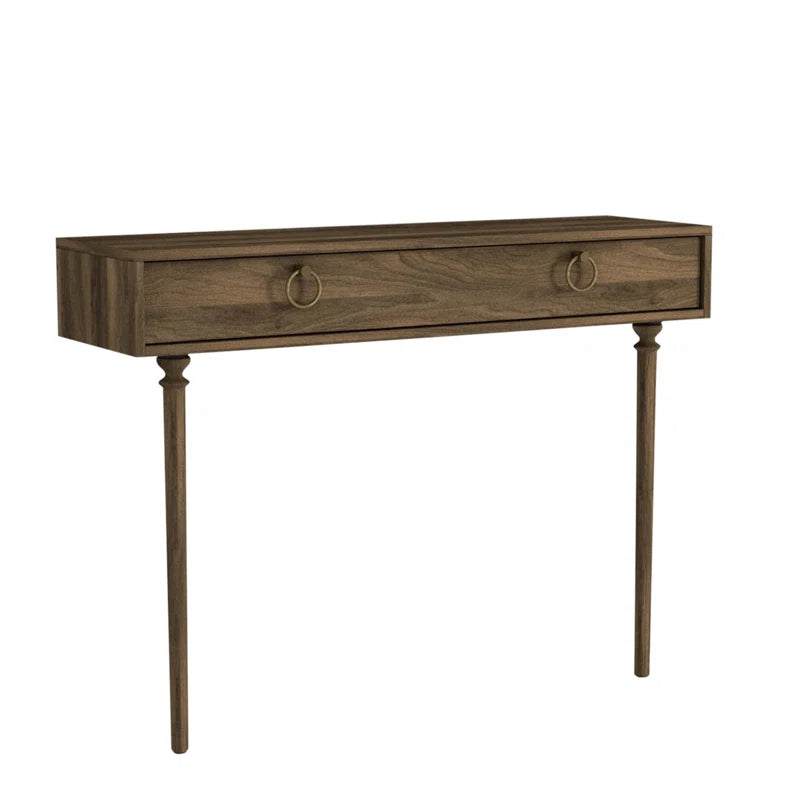 Dacterate Modern Wooden Console Table with Dual Drawers and Sleek Design