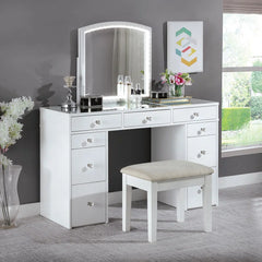 Aflader White Luxury Vanity Dressing Table - Wooden bazar