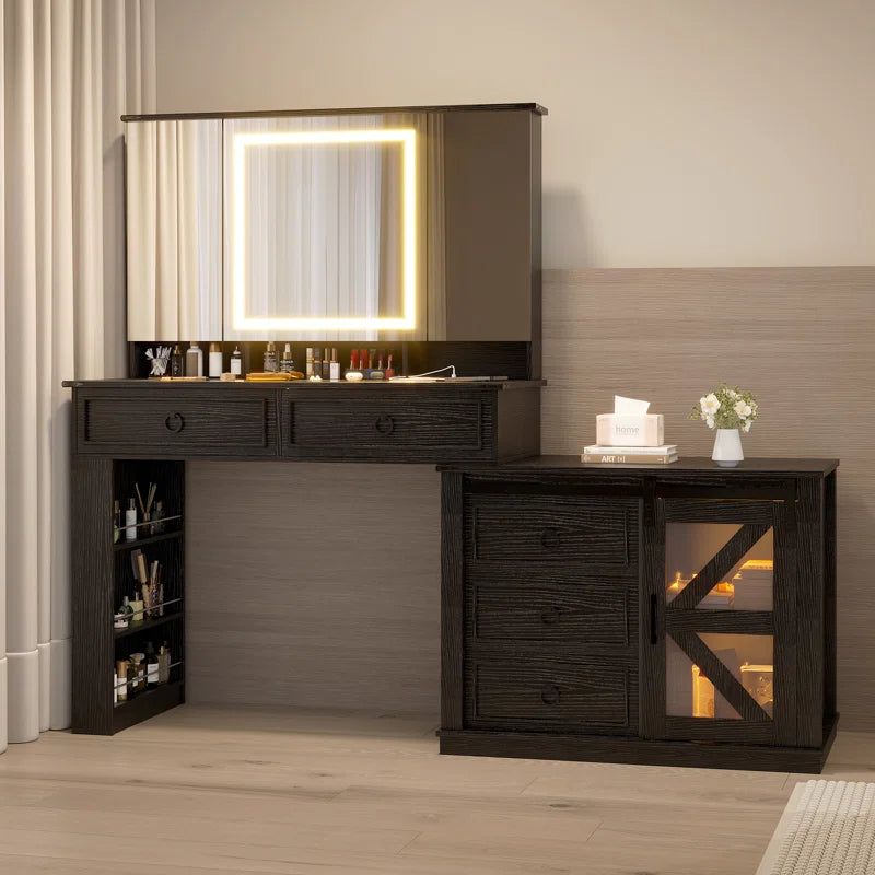 Adorsent New White VAnity Dressing Table For Luxe Living - Wooden Bazar