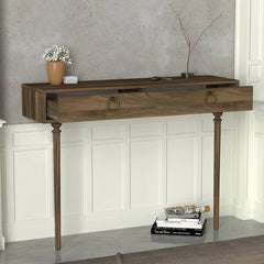 Dacterate Modern Wooden Console Table with Dual Drawers and Sleek Design