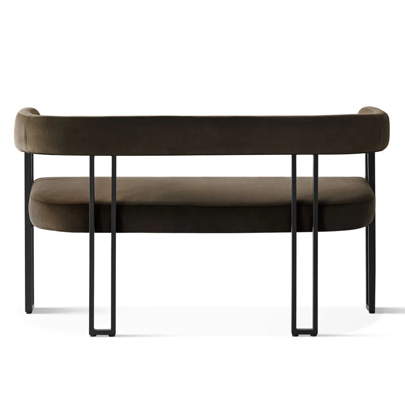 NAPLOX Modern Velvet Entryway Bench with Dual-Level Design and Metal Frame