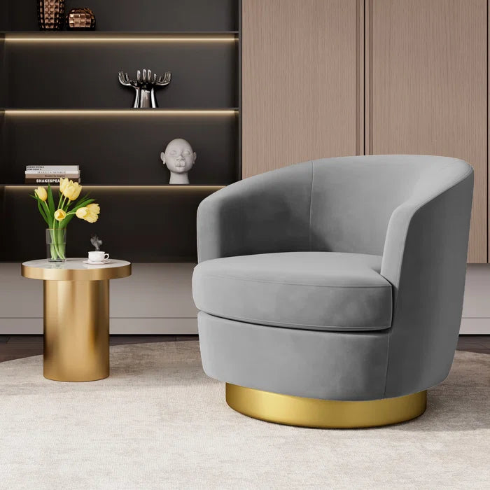 Lasatha Velvet Swivel Barrel Chair (Set of 2) Modern living furniture