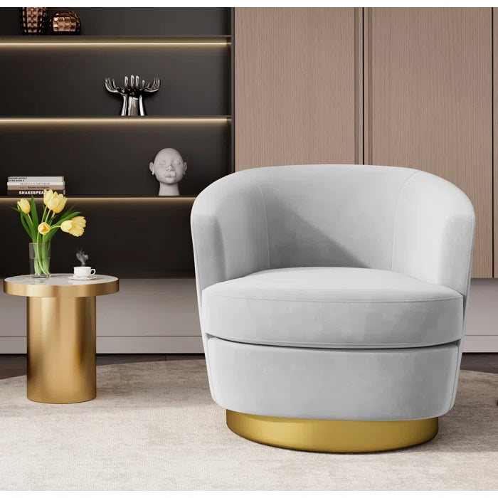 Lasatha Velvet Swivel Barrel Chair (Set of 2) Modern living furniture