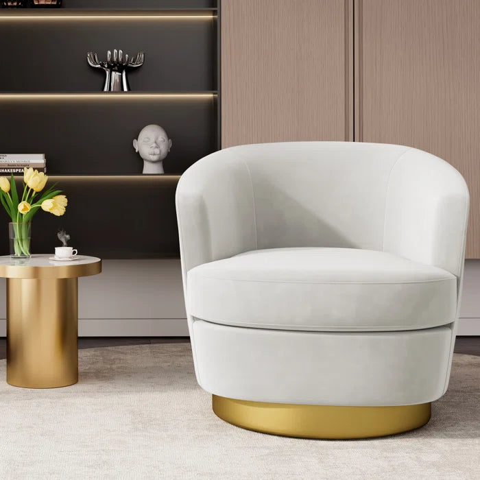 Lasatha Velvet Swivel Barrel Chair (Set of 2) Modern living furniture