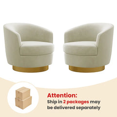 Lasatha Velvet Swivel Barrel Chair (Set of 2) Modern living furniture