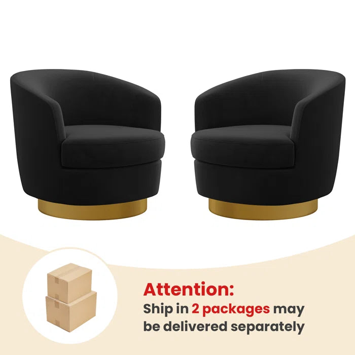 Lasatha Velvet Swivel Barrel Chair (Set of 2) Modern living furniture