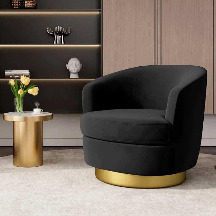 Lasatha Velvet Swivel Barrel Chair (Set of 2) Modern living furniture