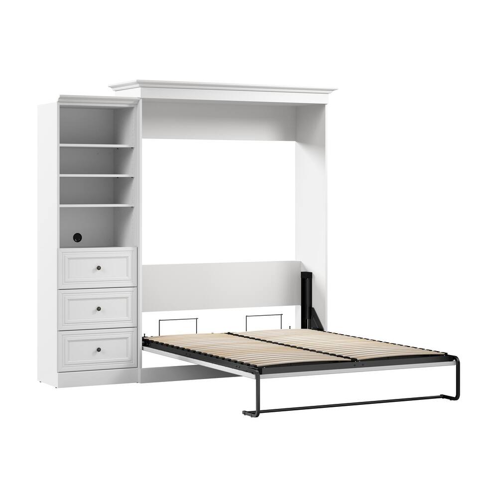 Versatile Queen Murphy Bed and Closet Organizer (92W) by Bestar - White