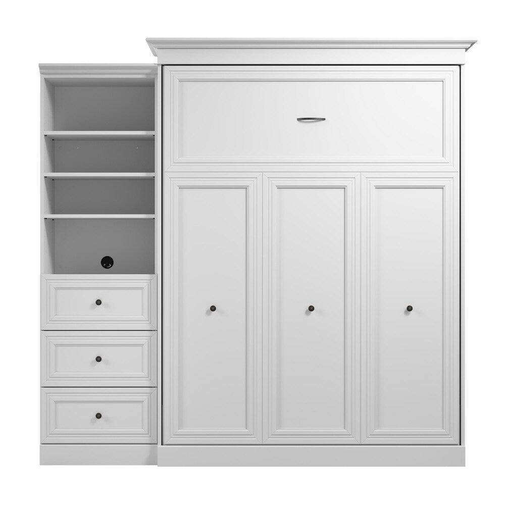 Versatile Queen Murphy Bed and Closet Organizer (92W) by Bestar - White