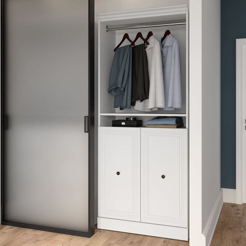 Versatile Queen Murphy Bed and Closet Organizer (92W) by Bestar - White