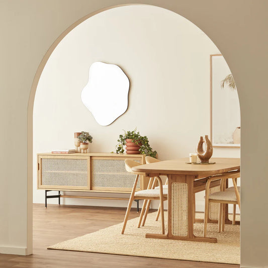 Pippy Modern Rattan Cane Style Dining Set - Wooden Bazar