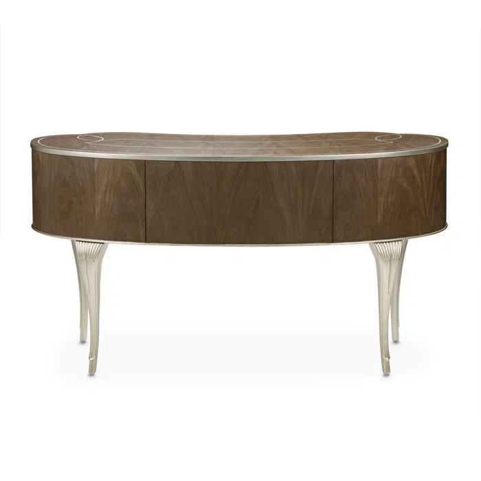 Eity Vanity Set with Mirror & Chair - Caramel