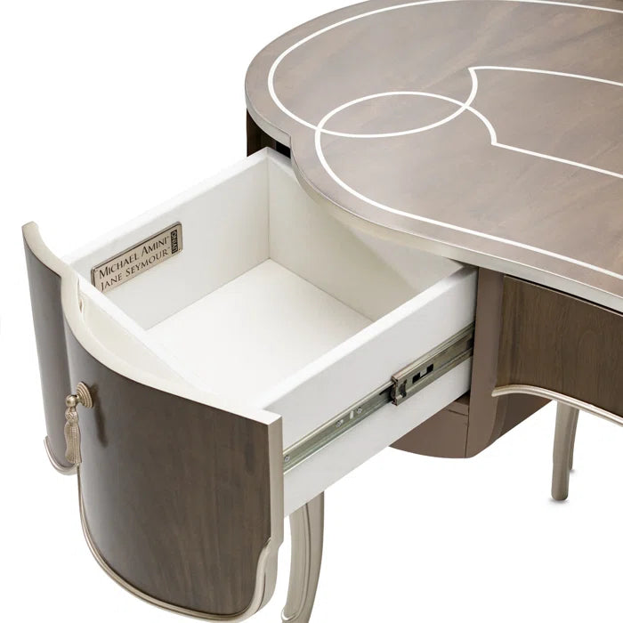 Eity Vanity Set with Mirror & Chair - Caramel