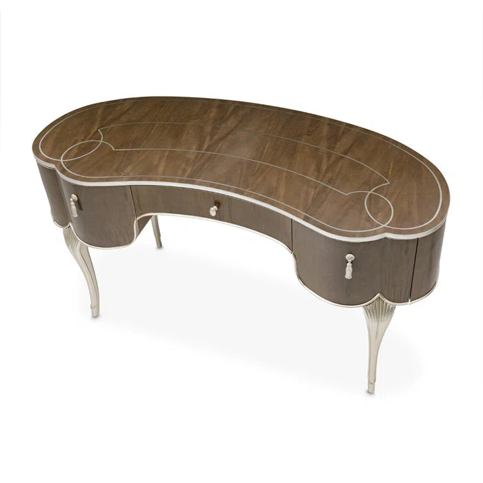 Eity Vanity Set with Mirror & Chair - Caramel