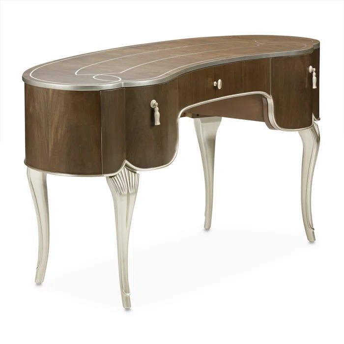 Eity Vanity Set with Mirror & Chair - Caramel