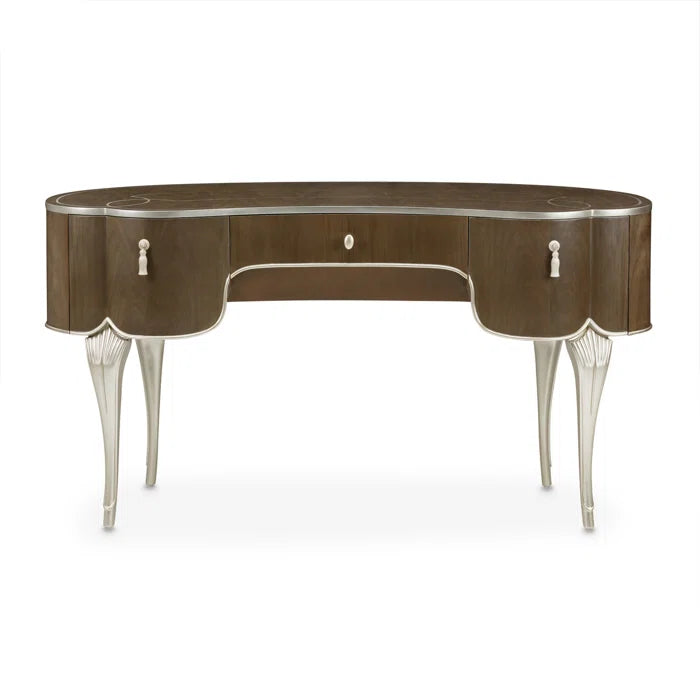 Eity Vanity Set with Mirror & Chair - Caramel