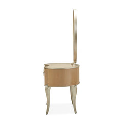 Eity Vanity Set with Mirror & Chair - Caramel