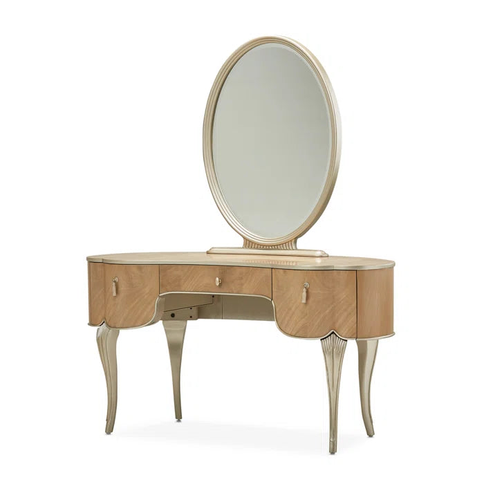 Kanuty Vanity with Mirror - Caramel - Wooden Bazar