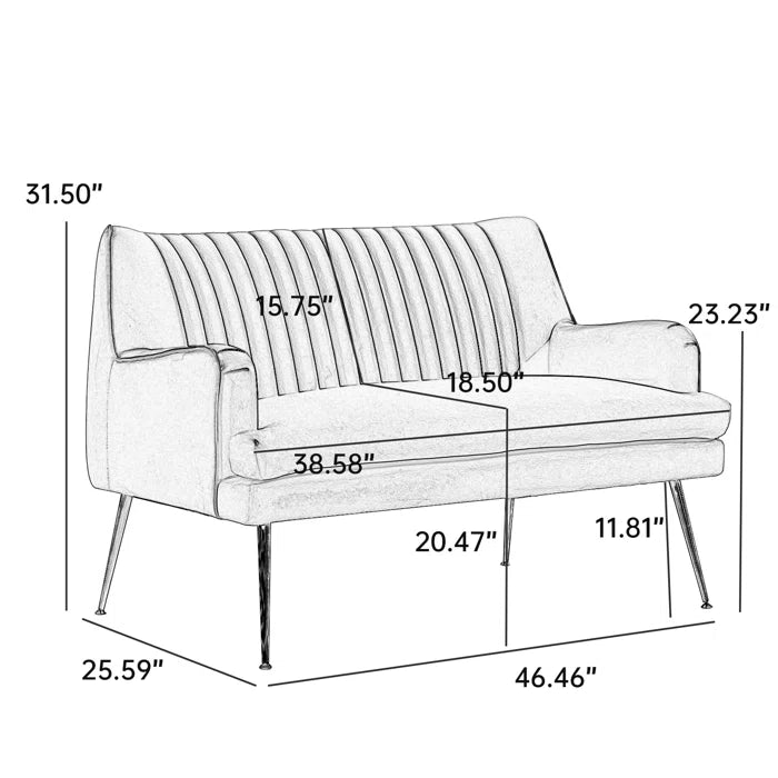Vootelez 2 - Piece Modern Velvet Upholstered Living Room Luxury Sofa Set