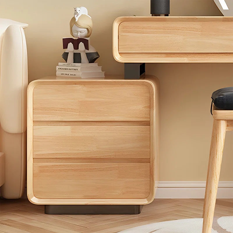 Repron Solid Wood Frame Makeup Vanity Desk with Smart LED Lights Mirror and Chair