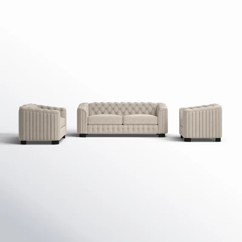 Wandan 3 - Piece Velvet Living Room Luxury Sofa Set