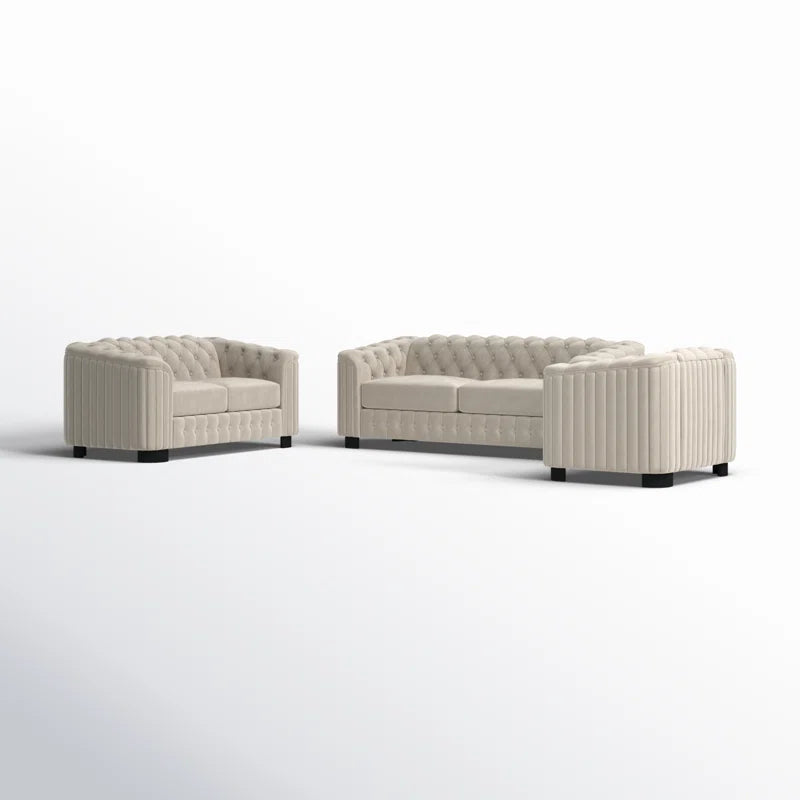 Wandan 3 - Piece Velvet Living Room Luxury Sofa Set