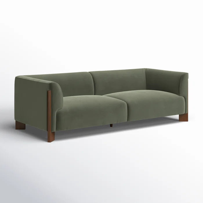 Solid & Engineered Wood Sofa – Tuxedo Style with Rich Finish