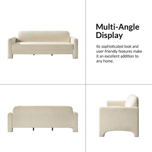 Kingy Modern Curved Chenille Sofa - WoodenBazar