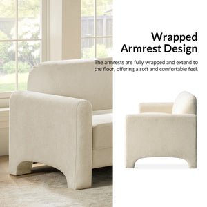 Kingy Modern Curved Chenille Sofa - WoodenBazar
