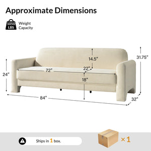 Kingy Modern Curved Chenille Sofa - WoodenBazar