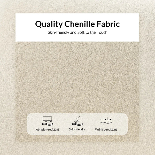 Kingy Modern Curved Chenille Sofa - WoodenBazar