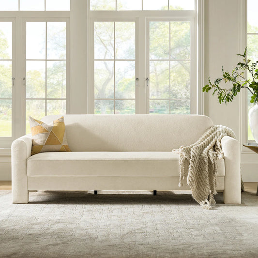 Kingy Modern Curved Chenille Sofa - WoodenBazar