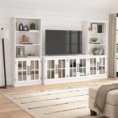 Yubir TV Stand for 75 Inch TV and Bookcases - Wooden Bazar