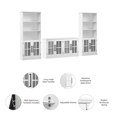 Yubir TV Stand for 75 Inch TV and Bookcases - Wooden Bazar
