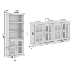 Yubir TV Stand for 75 Inch TV and Bookcases - Wooden Bazar